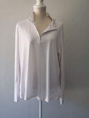 San Soleil Long Sleeve Sun Shirt Womens Size XXL White 1/4 Zip Pullover Upf 50+
